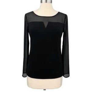 Sheet Black Long Sleeve Top